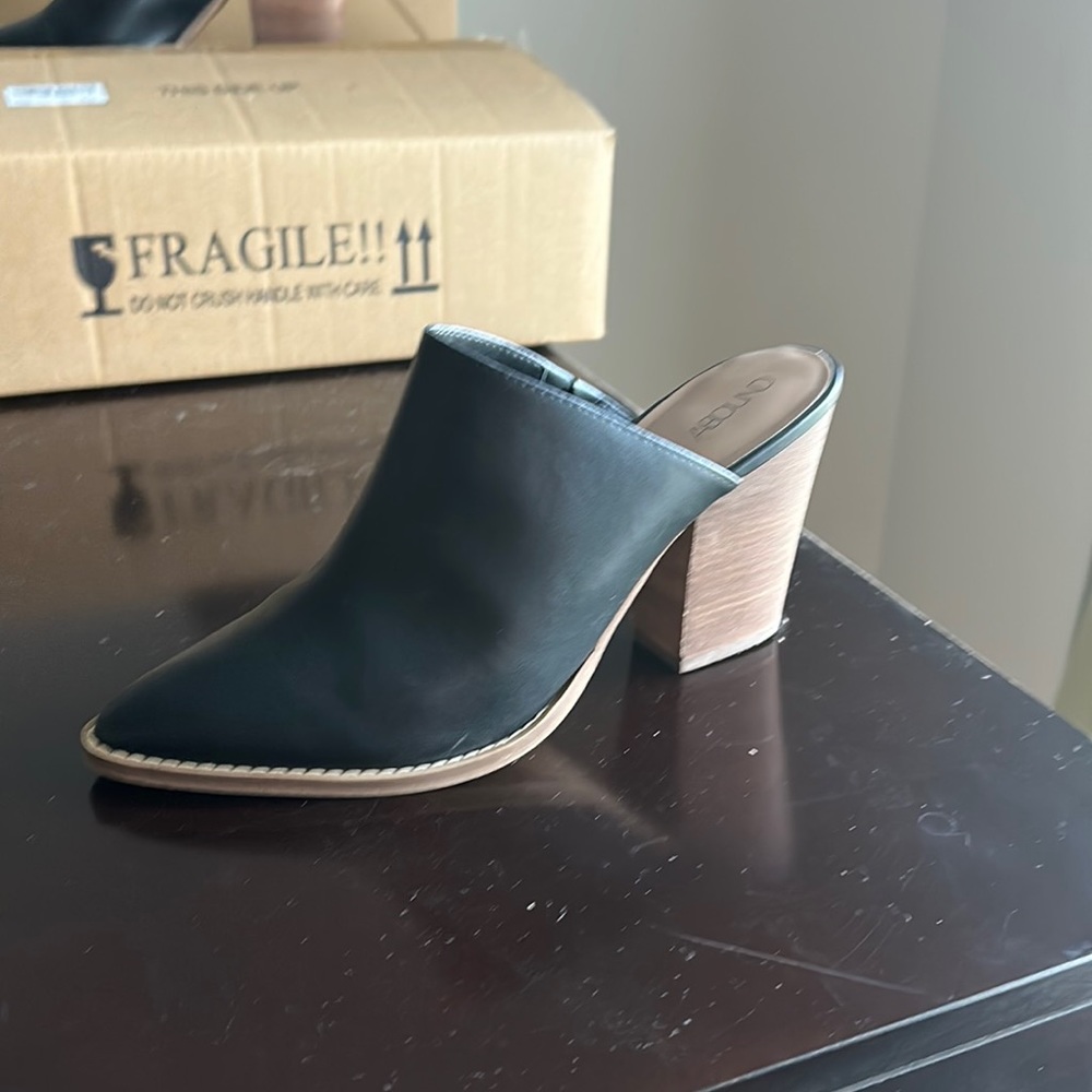 Black clog heels